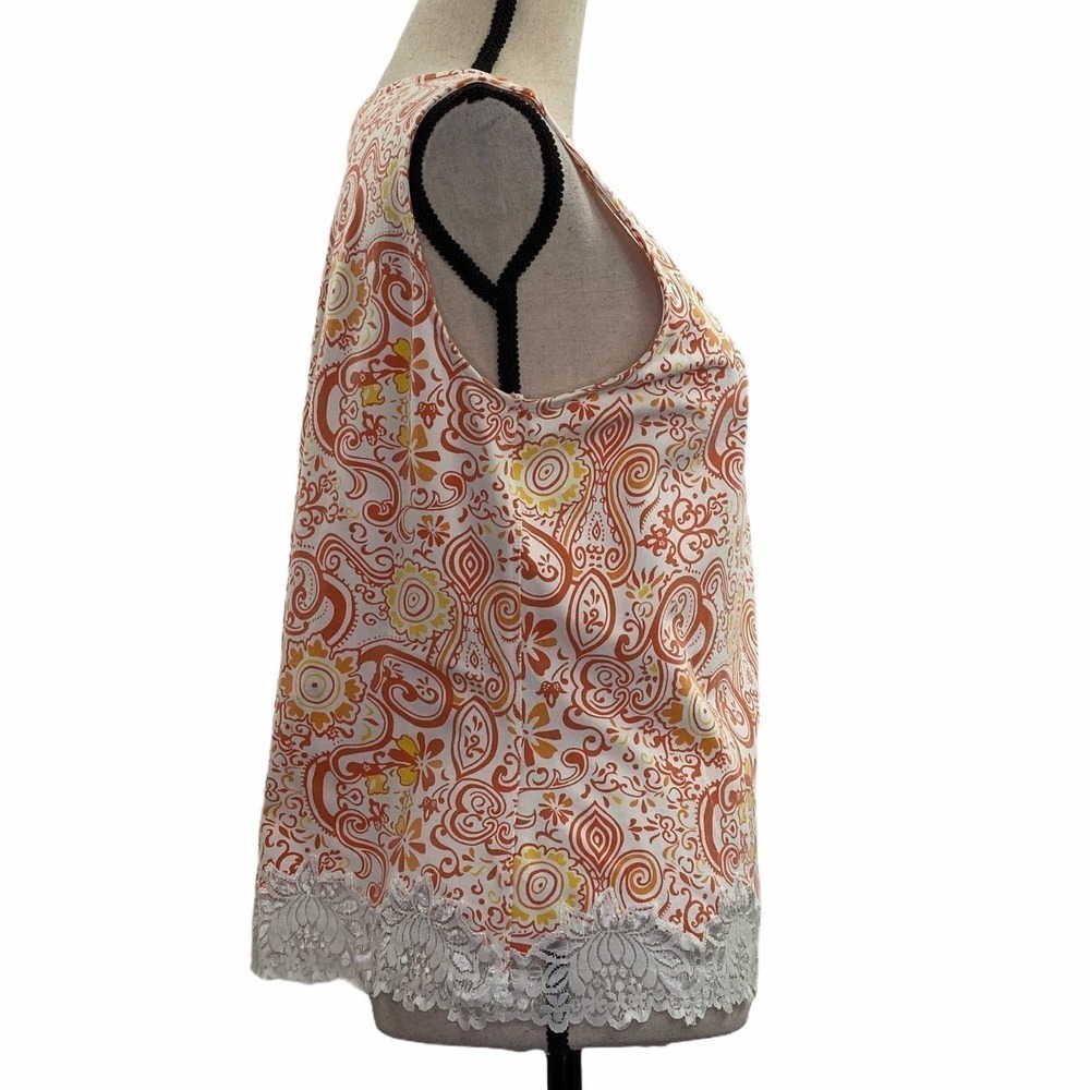 COLDWATER Creek Paisley Lace Sleeveless Top Large - Picture 5 of 10
